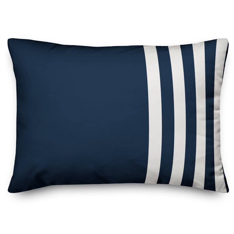  Coussin lombaire à rayures Block, Bleu marine