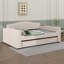 Lit de jour moelleux avec accoudoirs de rangement, tablettes sous le lit et système de son Bluetooth de pointe-1845407297