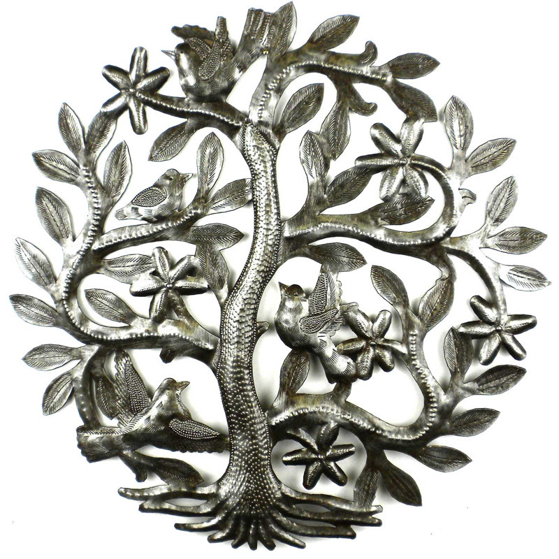 Décoration murale «Arbre de vie avec oiseaux»