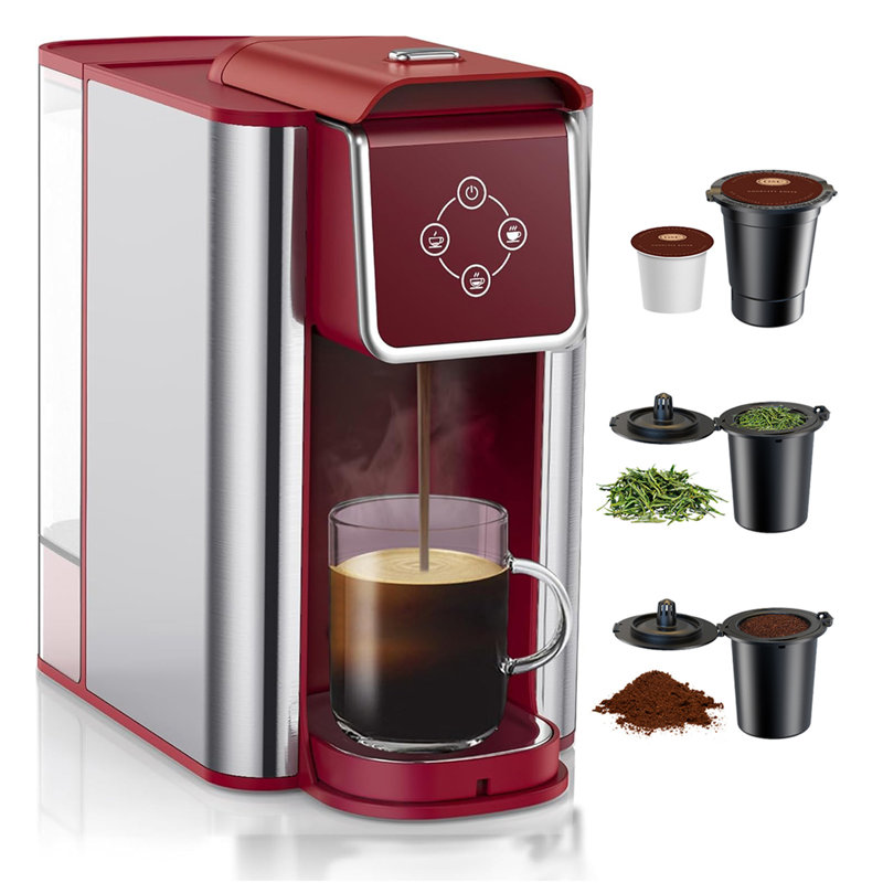 3-In-1 Single Serve Coffee Maker, Compatible With K-Pod Capsules & Grounds, Tea Maker, 6-10Oz Brew Sizes, 50Oz Removable Reservoir, Fast Brew, Compact Design, 120V 1150W