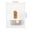 «Golden Doodle in White Bathaign» par Amy Peterson, reproduction d'art sur toile encadrée