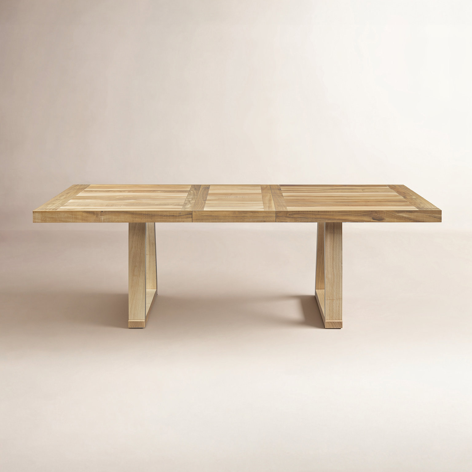 72" Extendable Dining Table, Natural Wood
