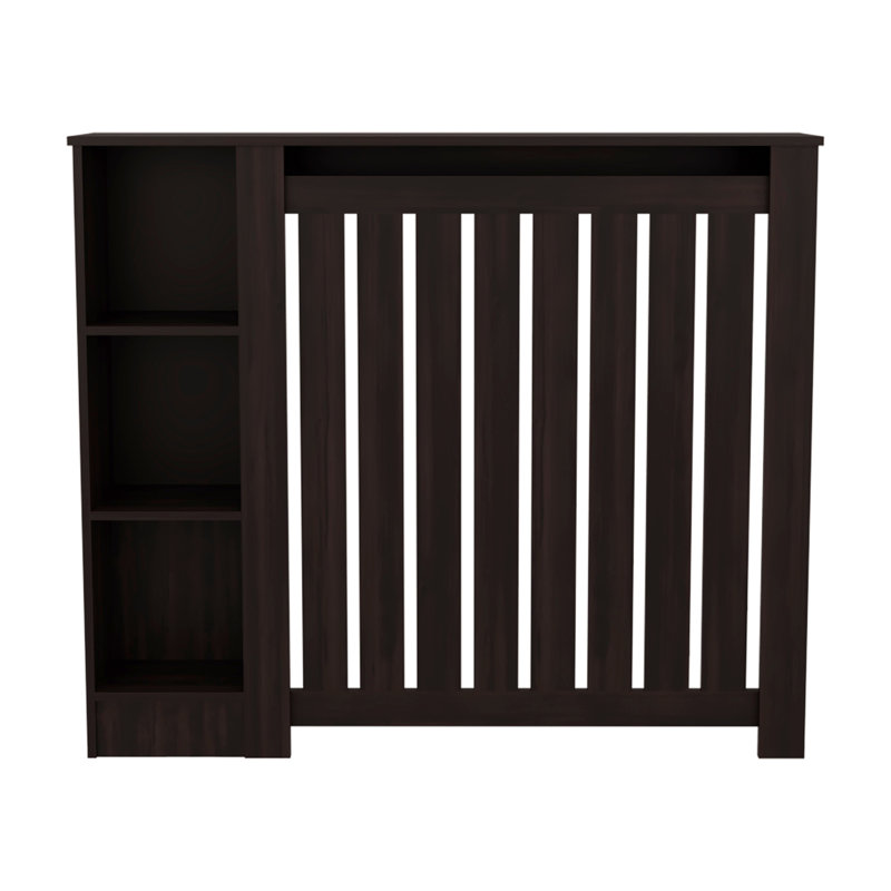 Armoire pour radiateur, 3 tablettes, wengé noir