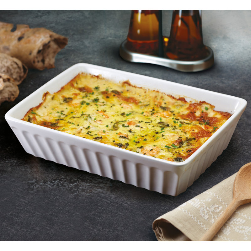 World of Flavours Italian Stoneware Rectangular Lasagne and Roasting Dish, Large