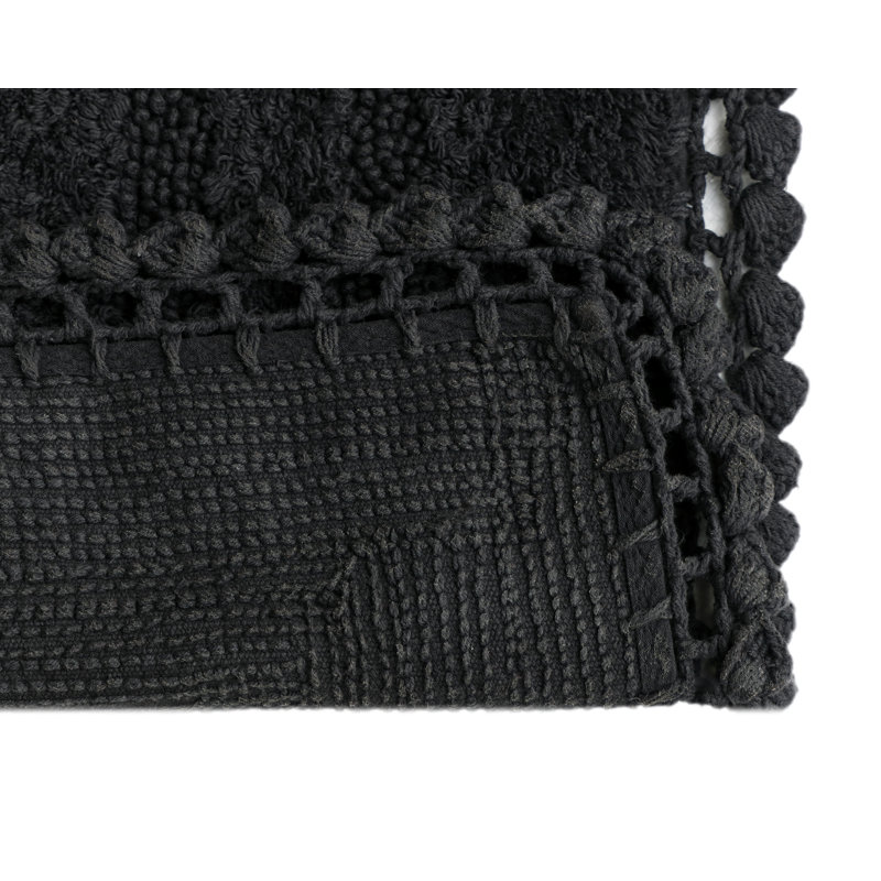 Tapis pour salle de bain Akife, Noir