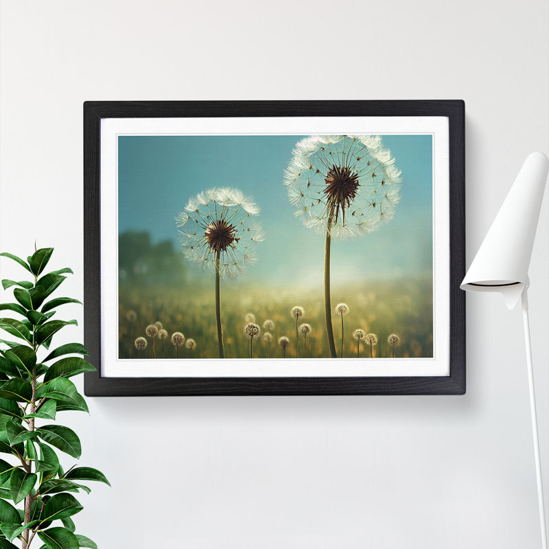 Dandelion Field Vol.5 - Single Picture Frame Print, Black, 46cm H x 64cm W x 2cm D