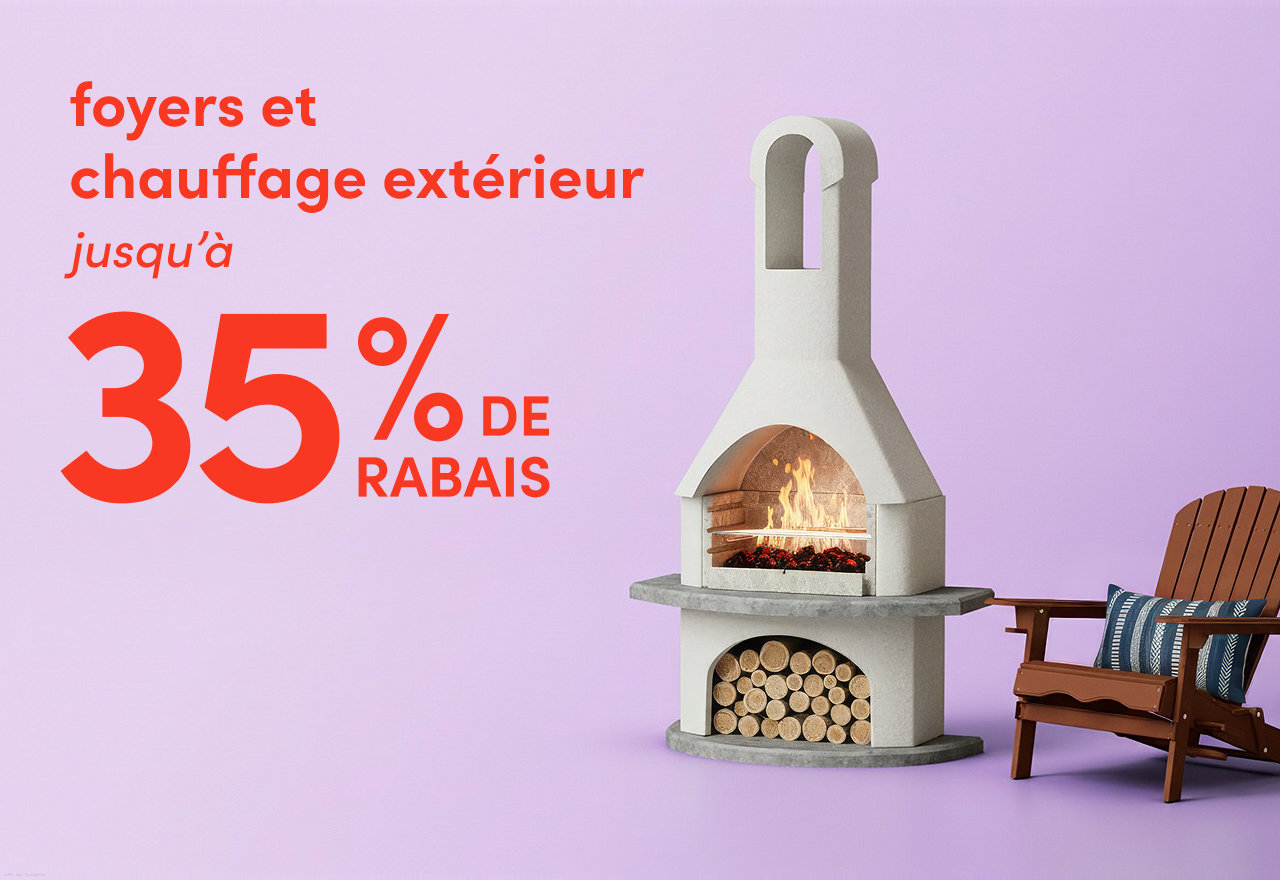 foyers et chauffage extérieur en solde