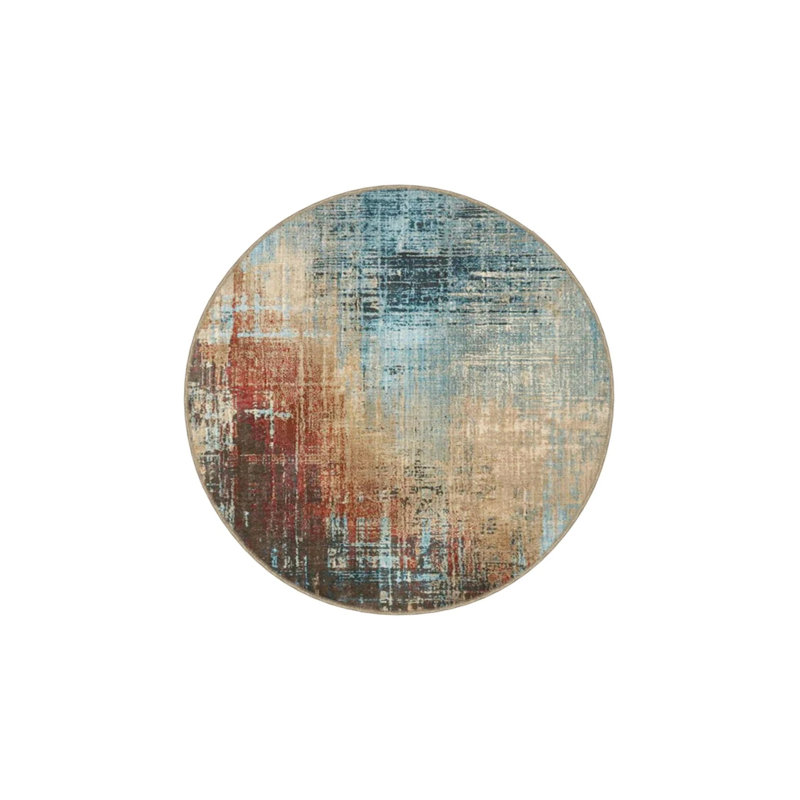 Modern Multicolored Washable Cotton Decorative Carpet, Runner 3'4" x 9'11"