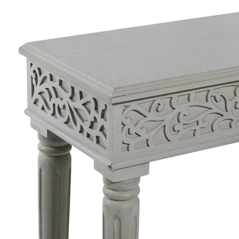 Console à volutes en bois finement sculptée, Gris foncé