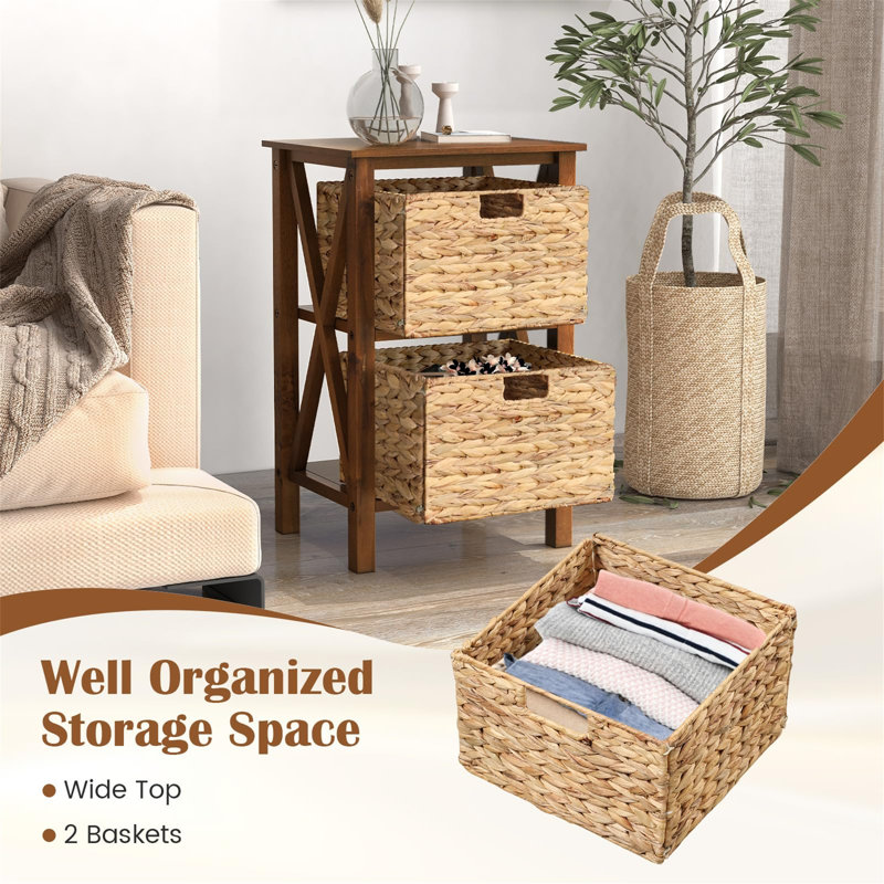 Darielle Metal Bedside Table, Brown