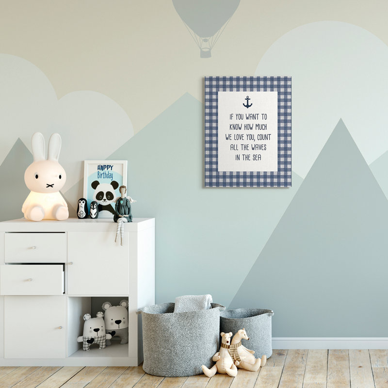 « count the wave family home », art de conception de mots Lesia, H 30 po x l 24 po x P 1,5 po, Toile tendue