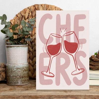 Cheers Wine Toast, art mural romantique contemporain