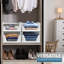 Sorbus 4 Pack Folding Shelf Organizer - Stackable Closet Shelf Organizer Baskets for Clothes, Closet, Bathroom, Kitchen, Garage - Easy Access Open Front Design Under Shelf Organizer, Small/Medium-108206481
