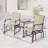 Double Patio Glider Chair with Glass Top Center Table, Light Brown-1097099666