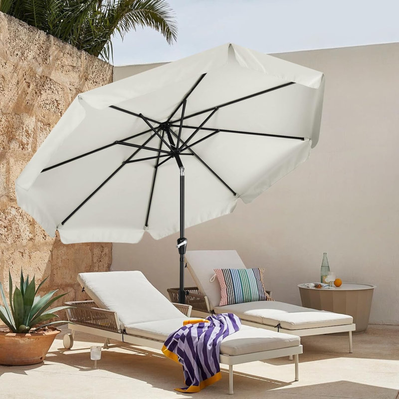 Carmilla 230 cm W X 5 cm D Tilt Market Parasol with Crank Lift, 270 cm W x 5 cm D, Turquoise