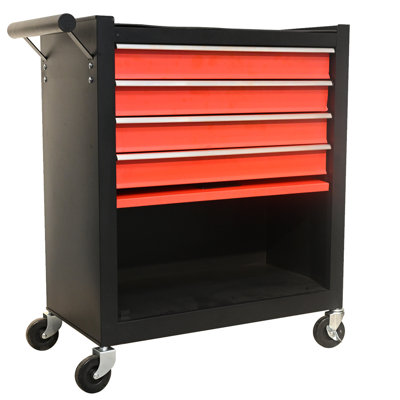 Four Drawer Rolling Toolbox, Tool Cart With 4 Wheels And Drawers, Large Capacity Detachable Mobile Tool Storage Cabinet For Workshops, Garages, Maintenance Rooms, And Mechanics