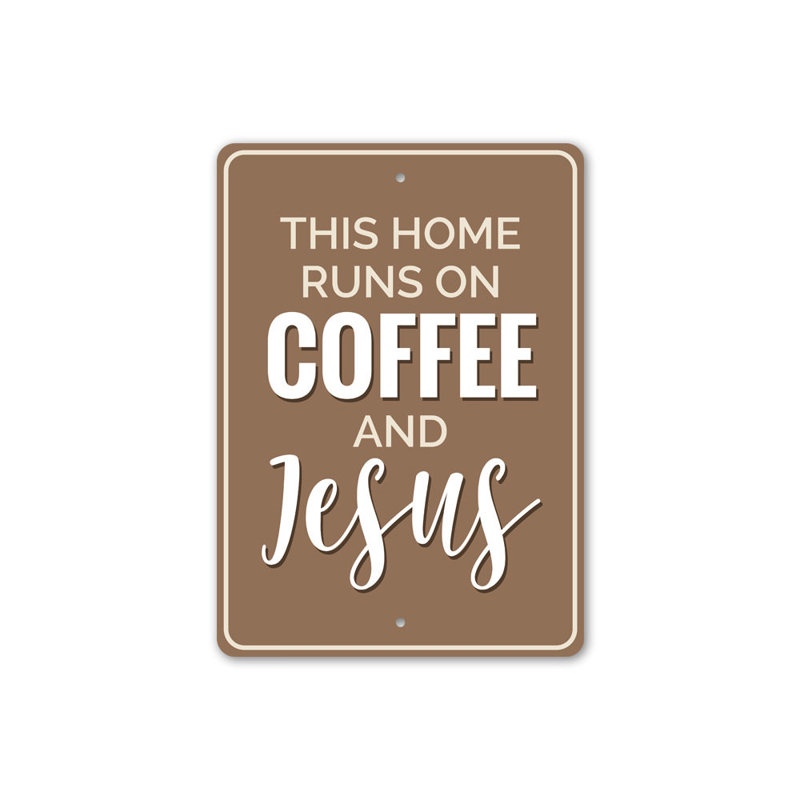 Café et enseigne en aluminium Jésus, H 14 po x l 10 po x P 0,04 po