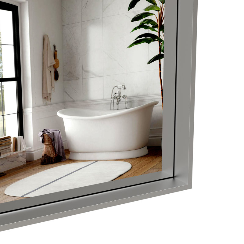 Miroir mural 60 po x 36 po surdimensionné avec cadre argenté