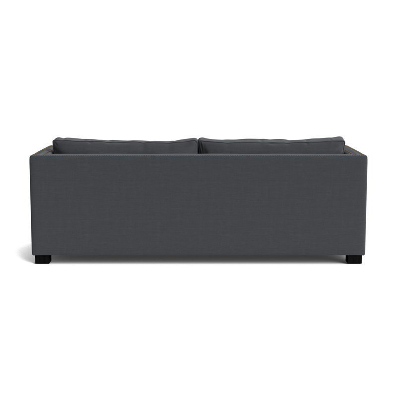 Keaton With Nails 94 Sofa, Antique Brass, Performance Linen - Charcoal, Black