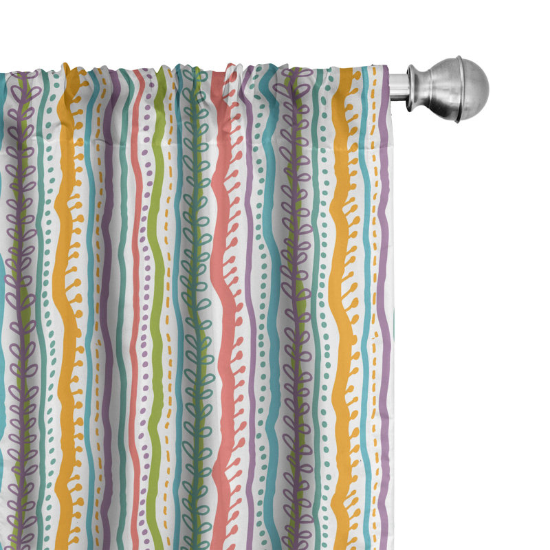 Striped Semi-Sheer Rod Pocket Curtain Panels, 28" x 95"