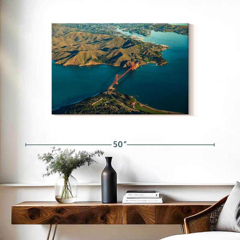 Vue aérienne du Golden Gate Bridge, H 24 po x l 36 po