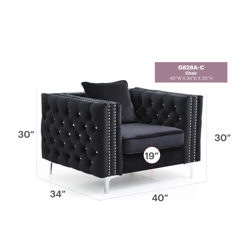 Fauteuil élégant Sleek, Noir