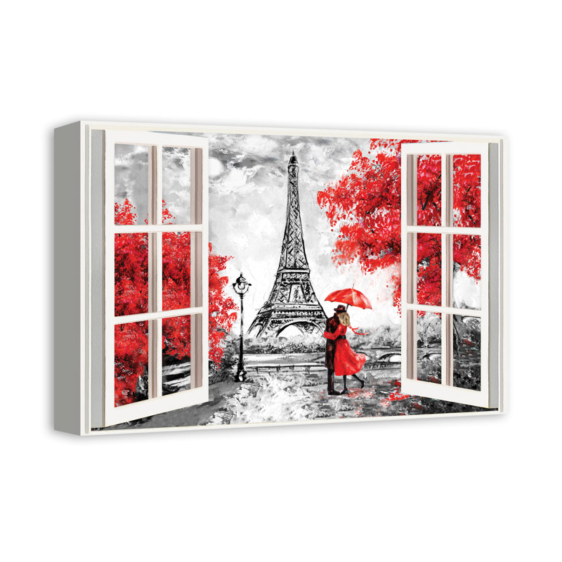 Art sur toile pour fenêtre paris Erika, H 12 po x l 18 po x P 1,25 po