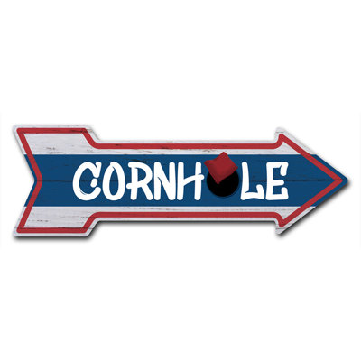 Plaque de rue Cornhole en plastique robuste 8 po x 24 po