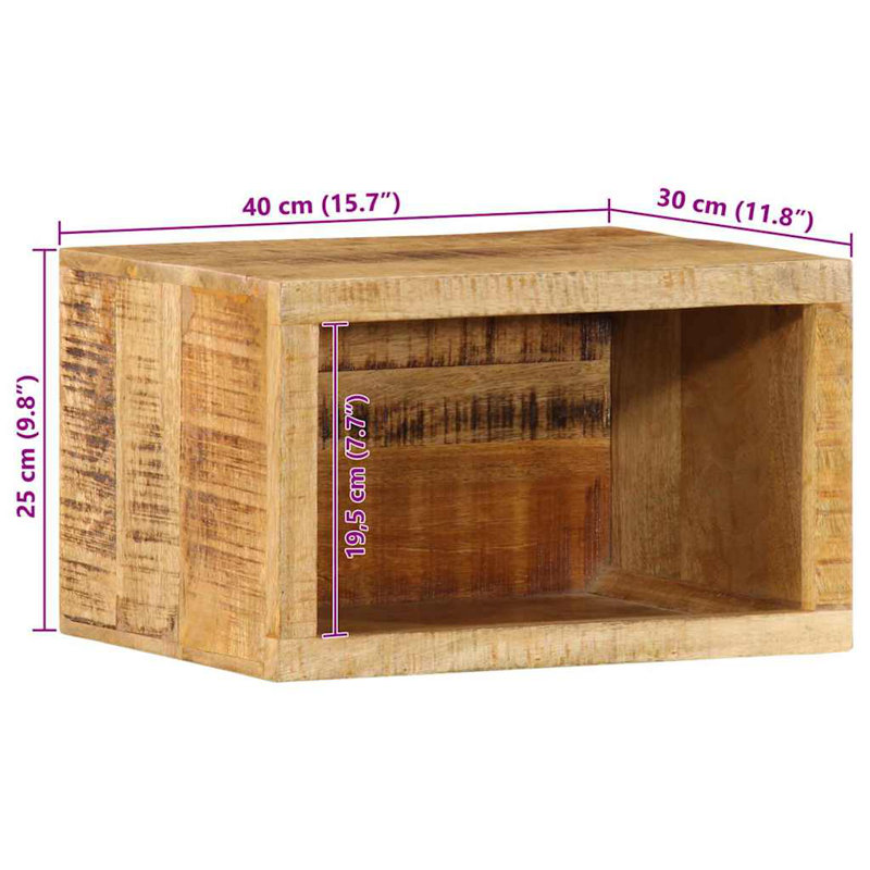 40cm W Solid Wood Bedside Table