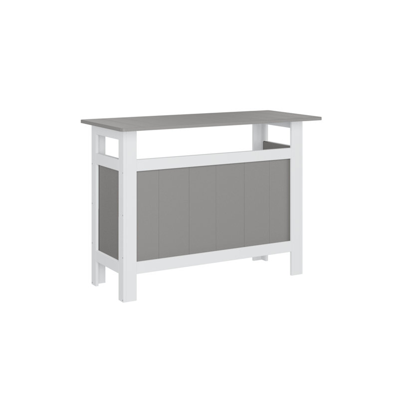 Berlin Gardens Regular Top With White Base Outdoor Bar, Light Gray