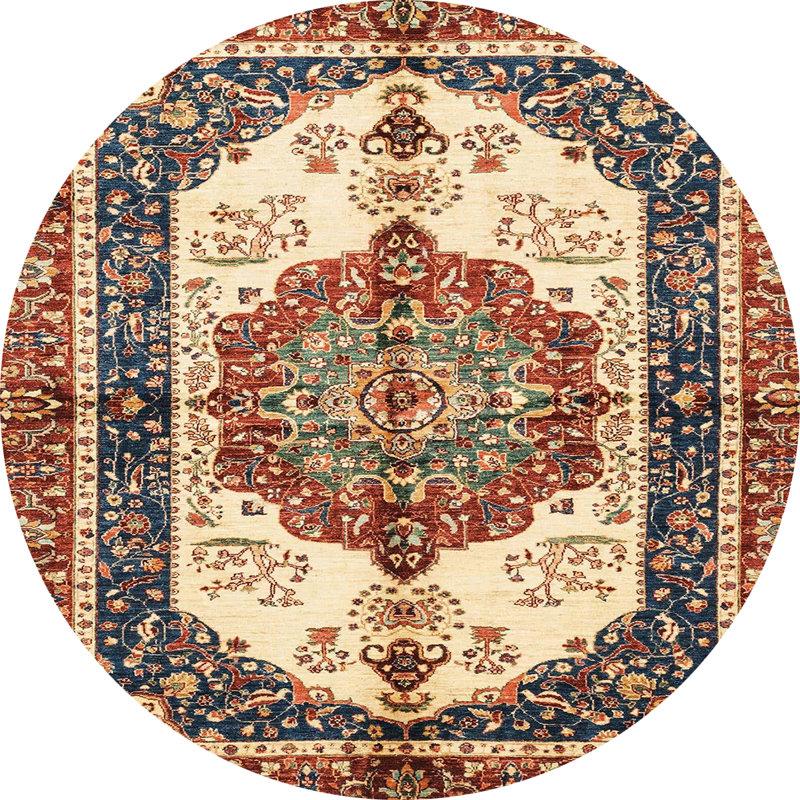 Abstract Indoor Rug, Round 8'
