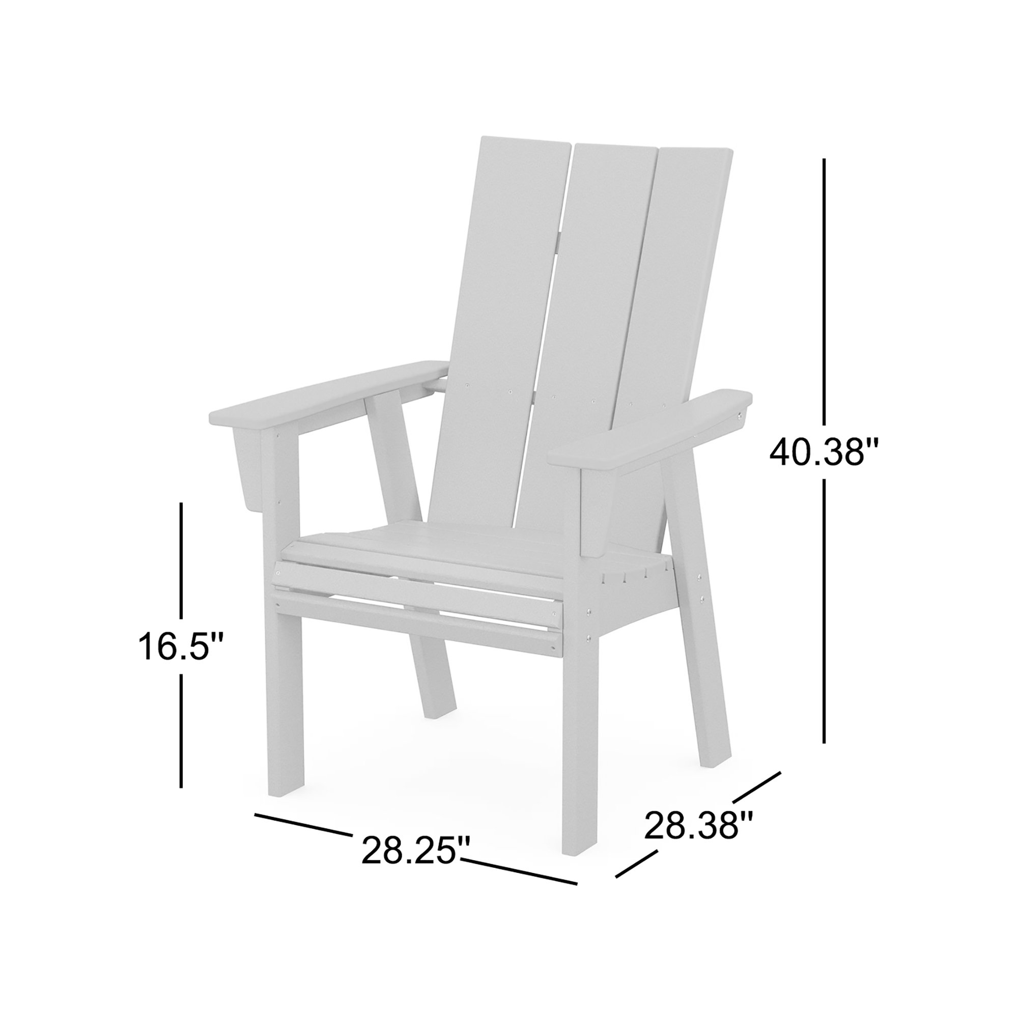 POLYWOOD Modern Curveback Adirondack Dining Chair, Teak