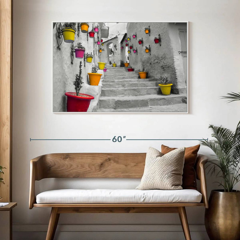 Escalier marocain Pop, Cadre flottant blanc, 46 po x 31 po