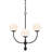  V2054-65 Lawrence 4-Light Foundry Bronze 4-Light Indoor Foundry Bronze Candle-Style Hanging Chandelier with Round/Sphere/Globe/Orb Etched White Cased Glass Shades