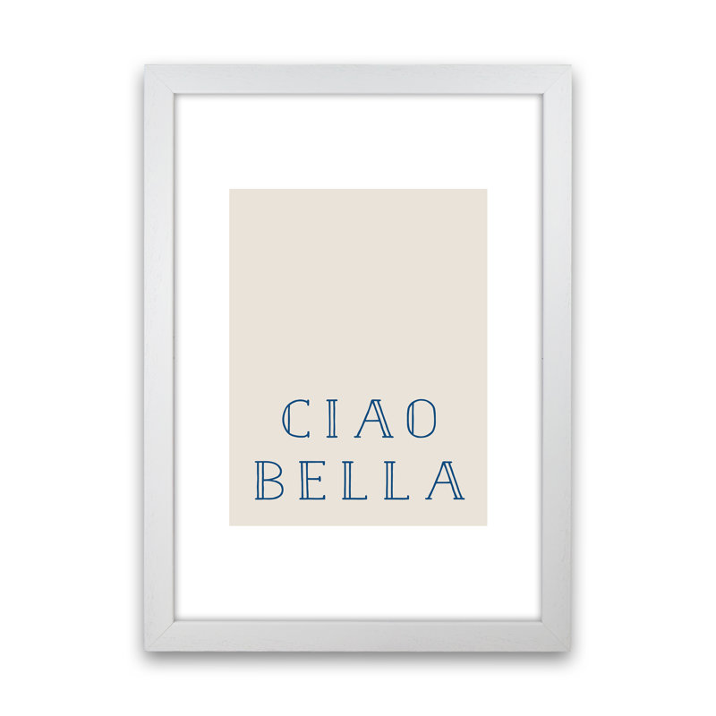 Ciao Bella Blue by Planeta444 - Print, 34cm H x 25cm W x 3cm D, White Framed