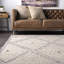 Tapis géométrique blanc/gris/zone grise Aubrie-1104203502