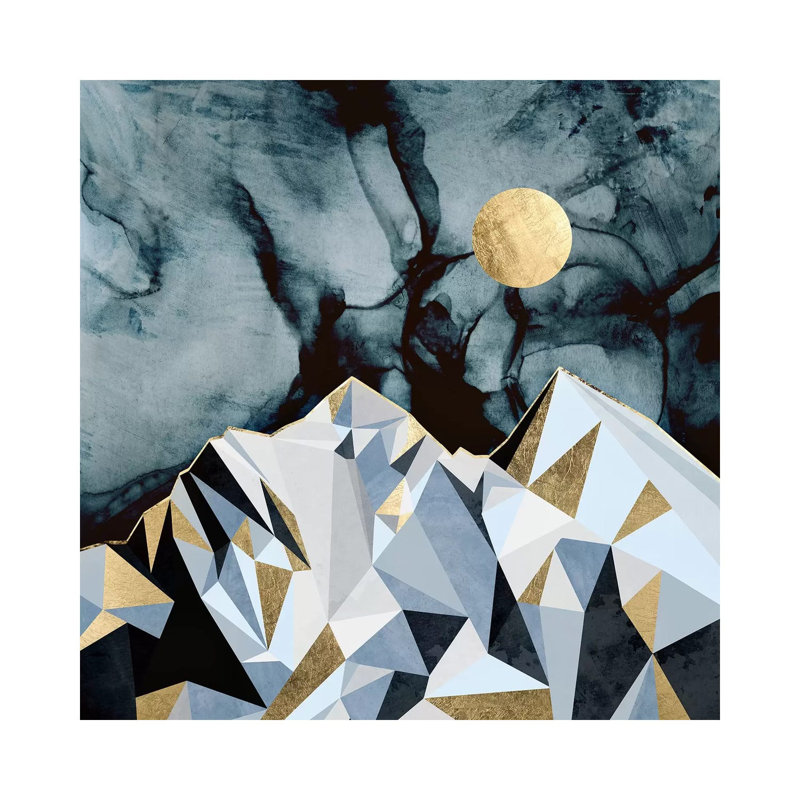 Midnight Peaks - impression d'art graphique, Aucun mat, Toile tendue, H 37 po x l 37 po x P 1,5 po