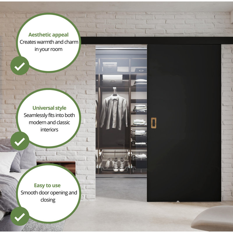 DOOR WERDI 1, Black, 82cm x 205cm