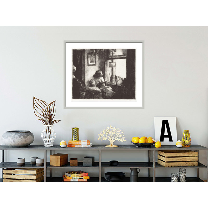 «East Side Interior» par Edward Hopper - impression giclée encadrée, H 33,5 po x l 39,56 po