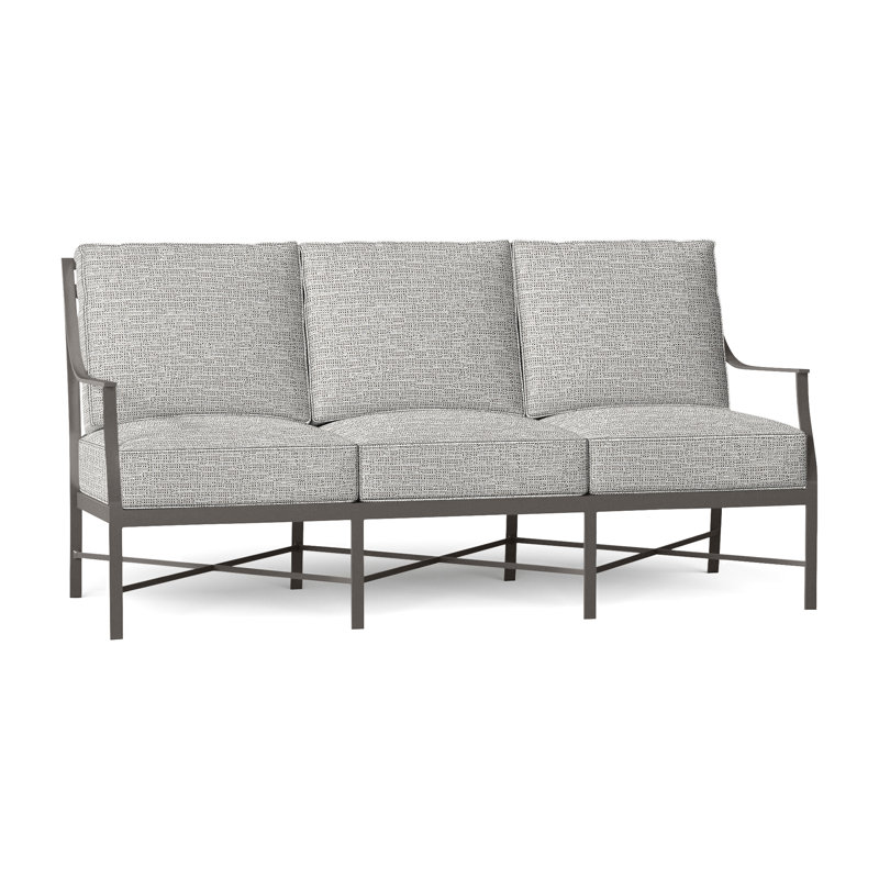 Monaco Aluminum Sofa - Slate Gray, Slate Gray, Welt, Tweed Toffee
