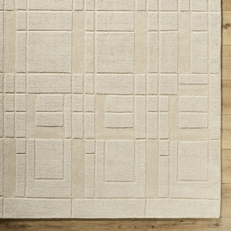Handmade Wool Geometric Area Rug, Rectangle 5' x 7'6"