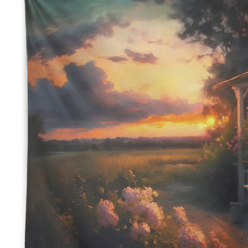 Tapisserie en polyester avec des punaises, H 32 po x l 39 po