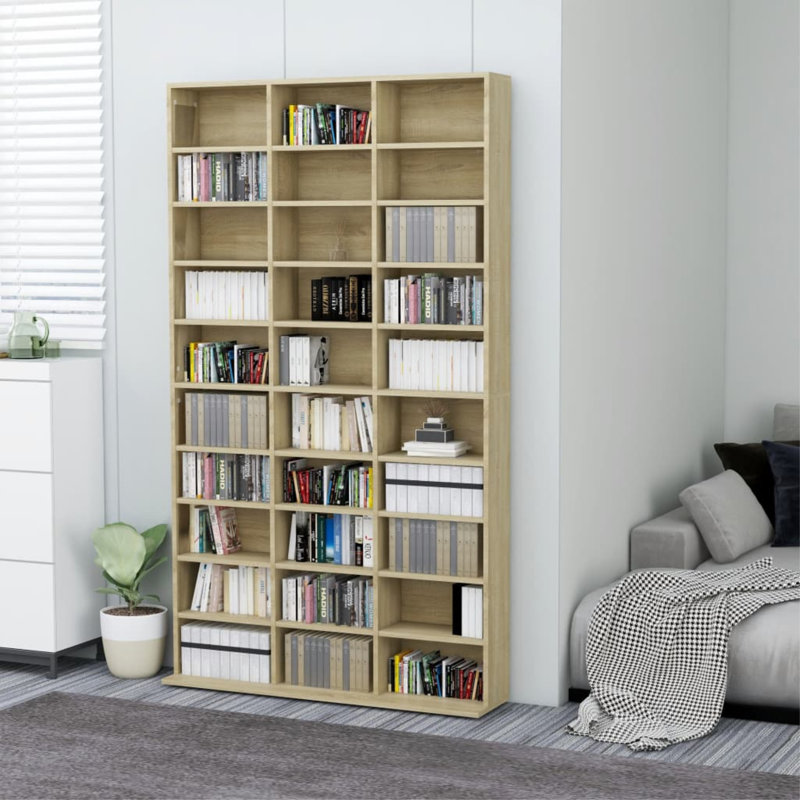 vidaXL CD Cabinet Sonoma Oak Engineered Wood Large CD Cabinet, Sonoma Oak