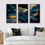 Géode abstraite marbre bleu IV - impression de 3 pièces-87914753-87914752