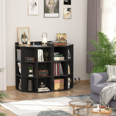 Bibliothèque en bois avec 9 cubes Cubby
