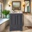 Meuble-lavabo de 24 po avec lavabo en céramique, structure en bois massif et armoire en bois massif, armoire de rangement moderne avec tablettes réglables-268038105
