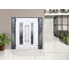Façade avant extérieure portes doubles en métal / deux portes en verre transparent gris graphite 5755/2 fenêtres extérieures latérales / porte d'entrée moderne peinte à gauche à l'intérieur 104 po x 80 po-111444985-111444987