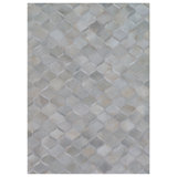 Natural Hide Cowhide Geometric Area Rug in Ivory