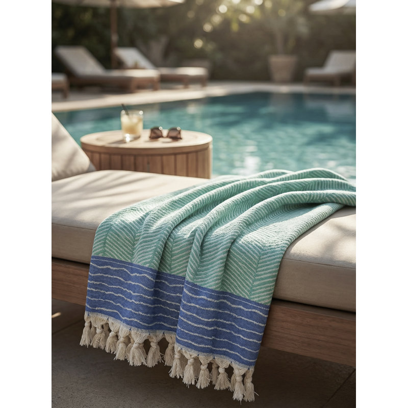 Blue Wharf Stripe Turkish Cotton Towel