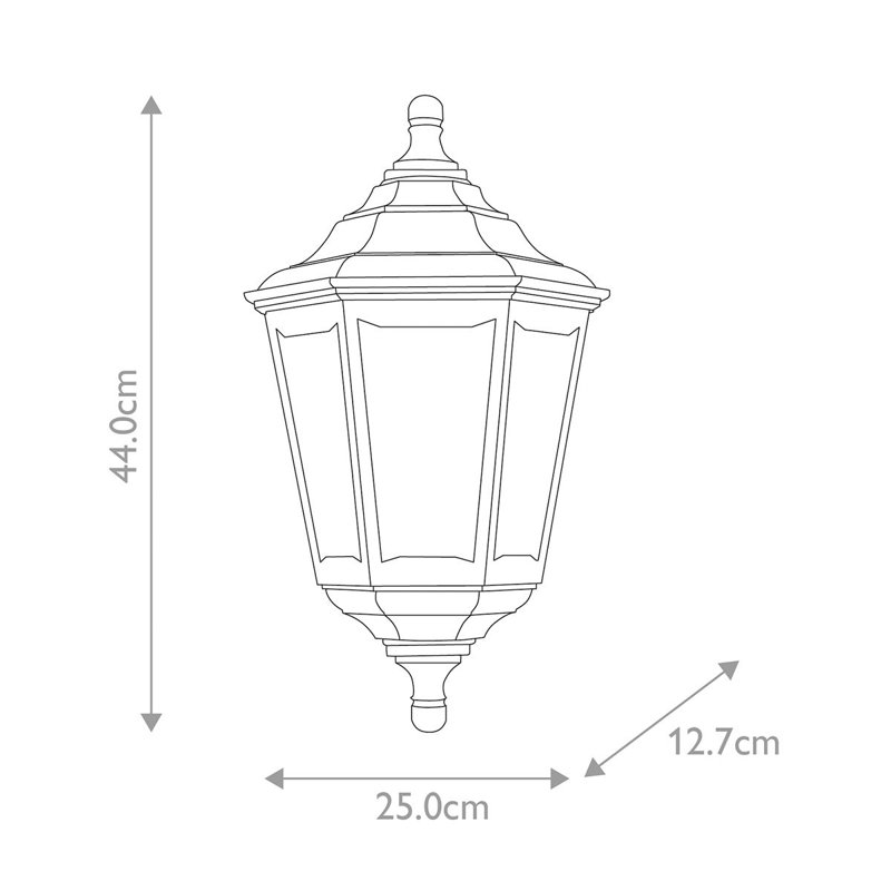 Viesville Black Outdoor Wall Lantern